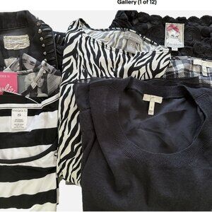 Lot 7 Small Black White Tops Current Elliot Joie Chicos Baraschi